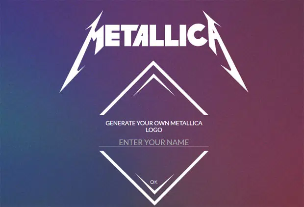 tipografia de Metallica